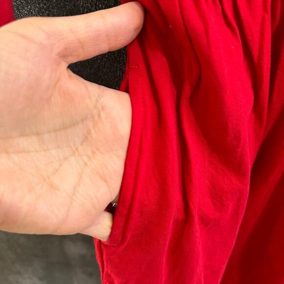 Primary Dress Long Sleeves Deep Red Pockets 100% Cotton Size 10 - Picture 3 of 5
